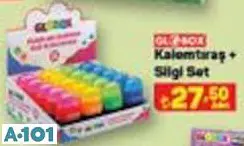 GLOBOX KALEMTIRAŞ+SİLGİ SET